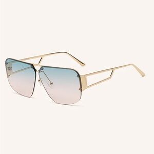 Lorvae Gold and Blue Gradient Sunglasses